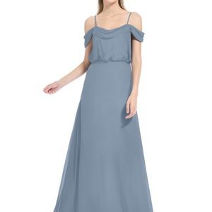 Azazie Ava Dusty Blue bridesmaids dress size 4